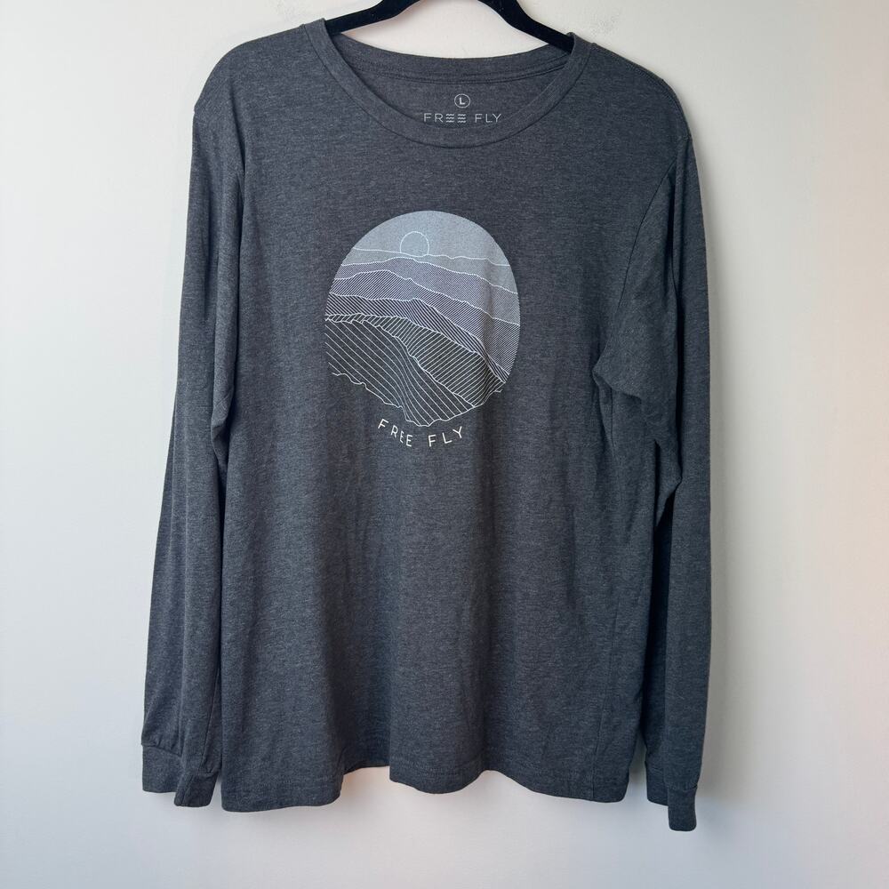 Free Fly Men's Long Sleeve Graphic T-shirt Size Large